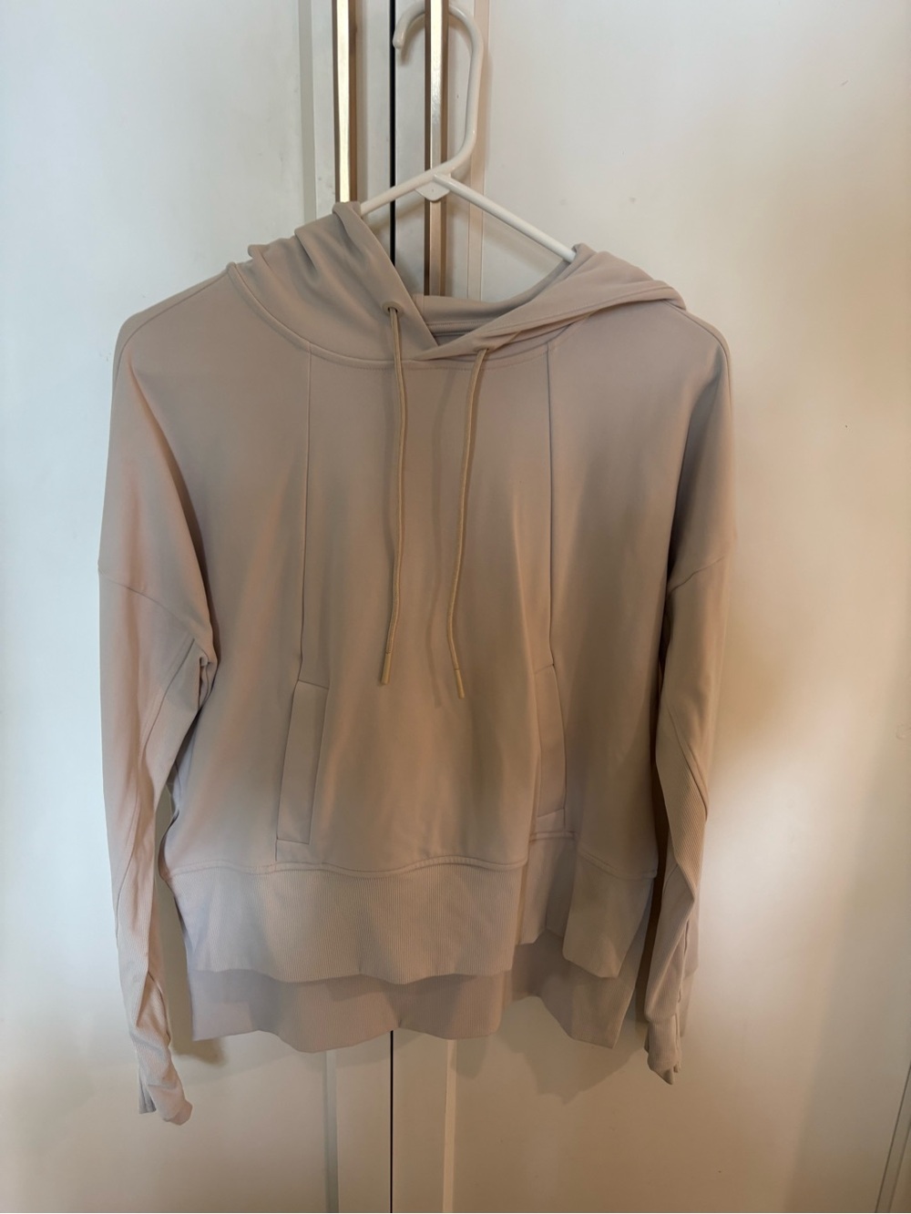 Athleta Light Beige Drawstring Hoodie